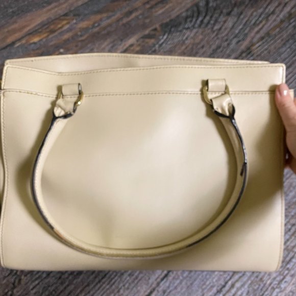 Kate Spade Cream Beige Structured Leather Tote - Good Condition - Picture 3 of 6